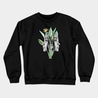 Surreal Floral Collage Art Crewneck Sweatshirt